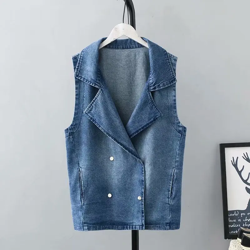 Повседневный джинсовый жилет размера плюс куртка 2019 осенняя одежда модные