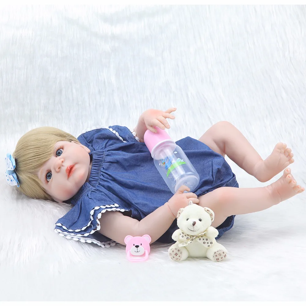 

Doll Reborn Baby Dolls Full Silicone Body Toys for Girls 55cm Bonecas Lifelike Soft Comfortable Children Gift Brinquedos