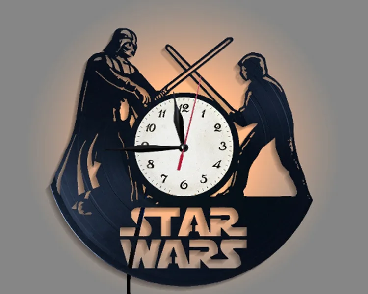 

2021 Star Wars Wall Clock Electronic Smart Luminous Timer Wake Up Children's Desktop Alarm Clock Bedroom Decoration