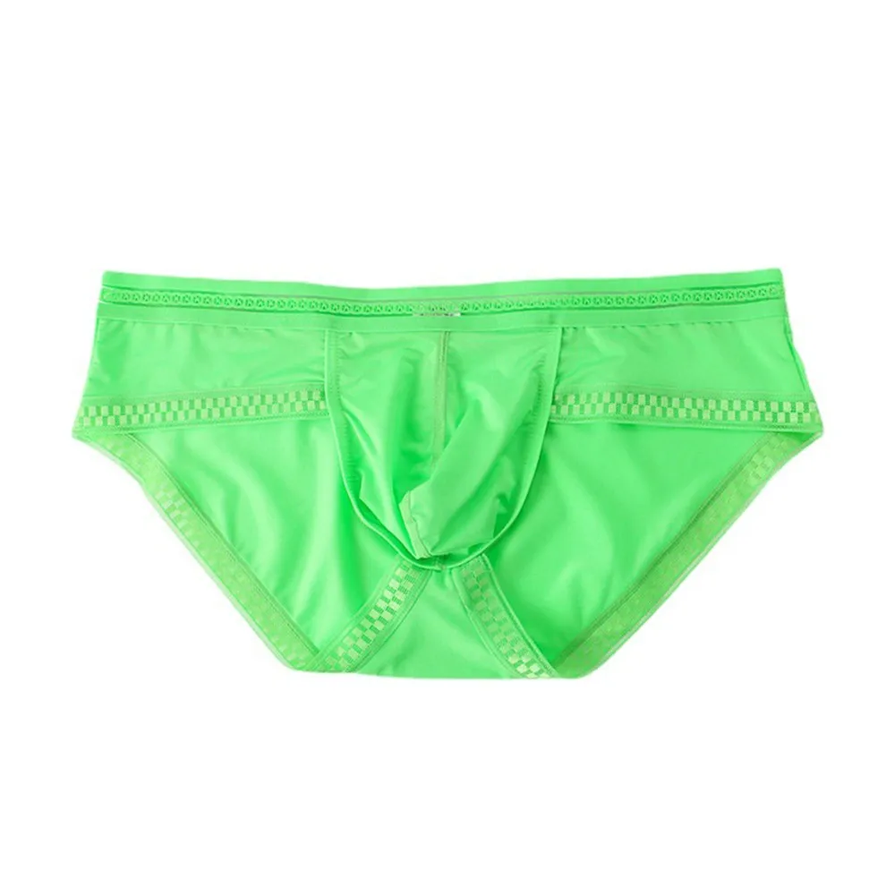 

1pc Men Sexy Underpants Elastic U-Bulge Cup Briefs Ice Silk Underwear Breathable Seamless Underpants Male Calcinha Shorts