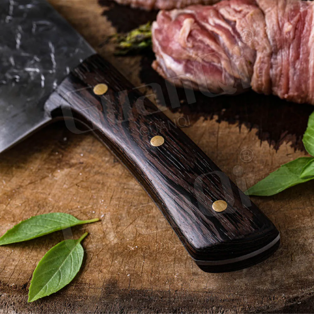 Кованый кухонный нож из нержавеющей стали острый клинок ручной работы для