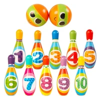 top kids bowling ball set toddlers toys with number 10 soft bowling pins outdoor indoor toys sport game gift for boys girls