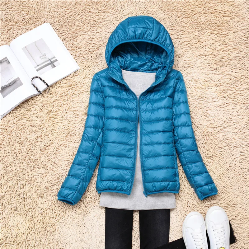 WSYORE размера плюс короткий пуховик осень зима с капюшоном ультра светильник