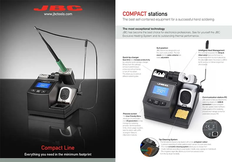 JBC Мобильный ремонт phoe CD-2BHE паяльная станция Ремонт обнаружен IC микро станция с t210-A держатель для паяльника