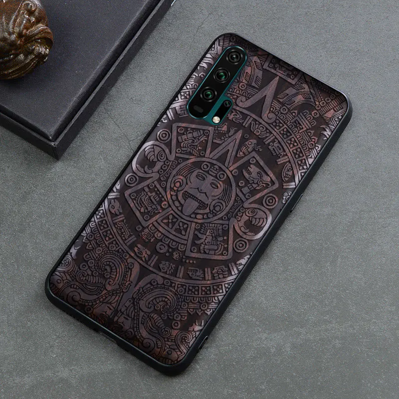1 Чехол Honor 20 Pro черное дерево чехол для huawei Honor 20 резной ТПУ бампер Деревянный чехол для huawei Honor 20 Pro - Цвет: 1