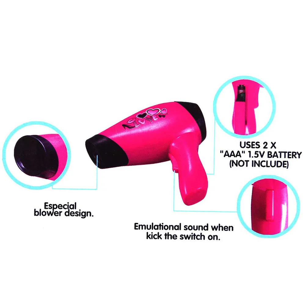 Детский набор игрушек для салонов красоты макияжа с феном выпрямитель волос