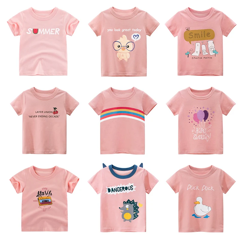 

Girls T-shirt Summer Children Clothing Tee Shirt Cotton Cartoon Short Sleeve Kids Baby Casual Tops T-shirt New Arrive 2020