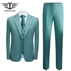 Роскошные изумрудно-зеленые мужские облегающие костюмы для свадьбы высококачественные мужские костюмы 3 предмета мужской костюм для мужчин Q502