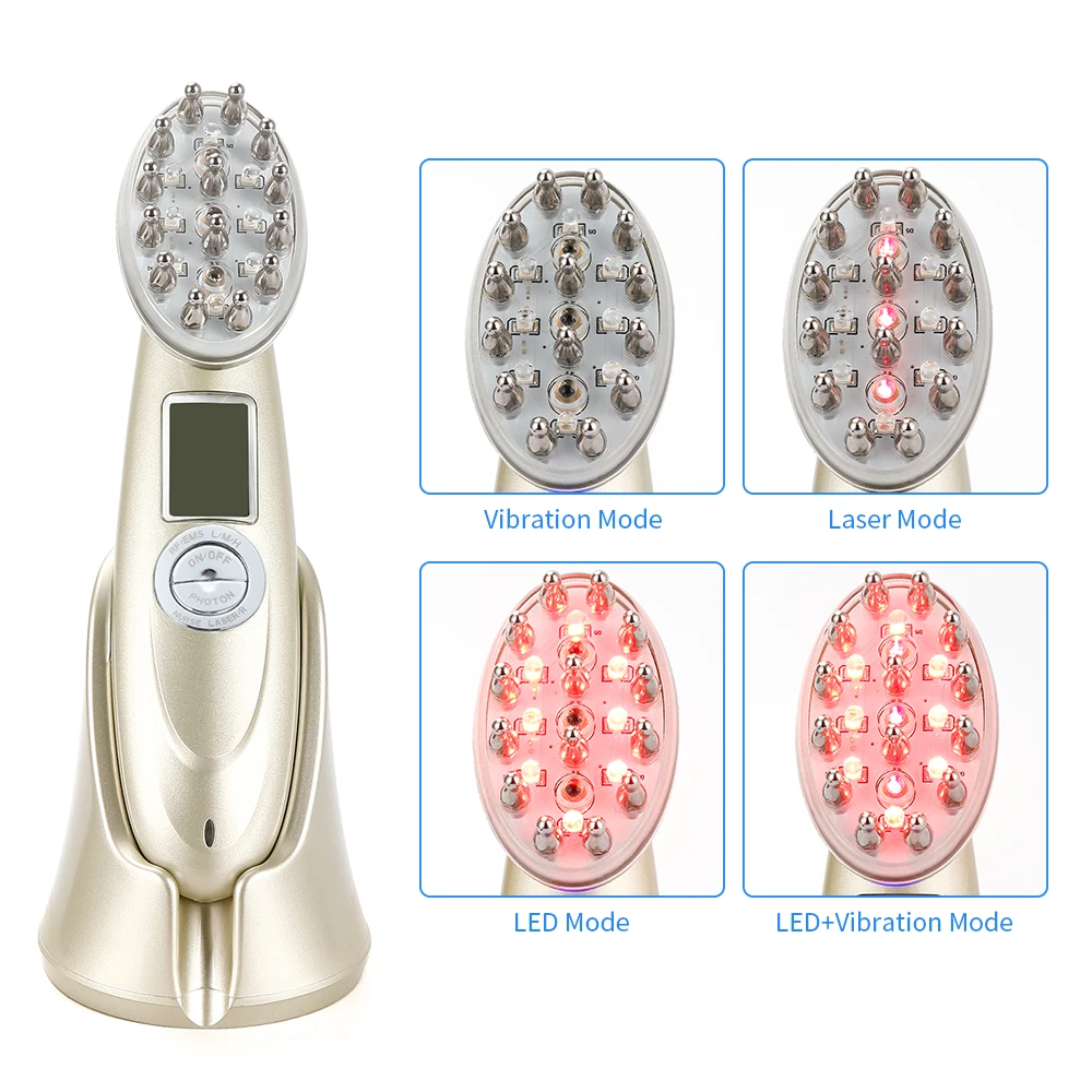 

Infrared Laser Hair Growth Massage Comb Hair Loss Treatment Device Red Light EMS Vibration Massage Electric Hair Care Brush