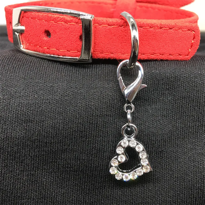 

Новый Яркий кулон в виде сердца с кристаллами, бирка для ошейника, ювелирные изделия для собак, аксессуары для домашних животных