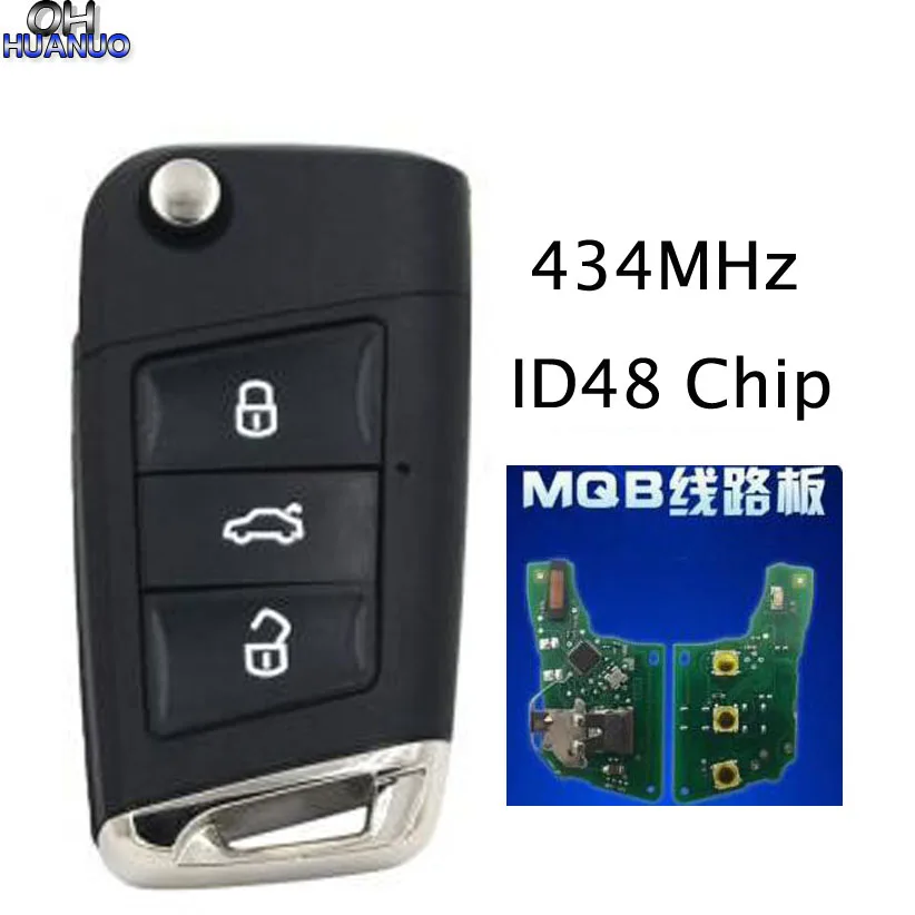 Обновленный складной пульт дистанционного управления с 3 кнопками 434 МГц чипом ID48