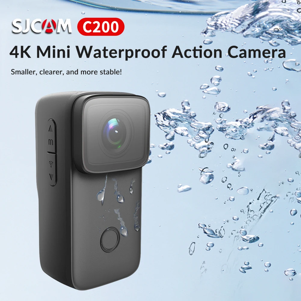 للبيع SJCAM C200 عمل كاميرا الترا HD 4K1.28 بوصة شاشة 5 متر تحت الماء مقاوم للماء خوذة تسجيل الفيديو كاميرات كاميرا رياضية جديد