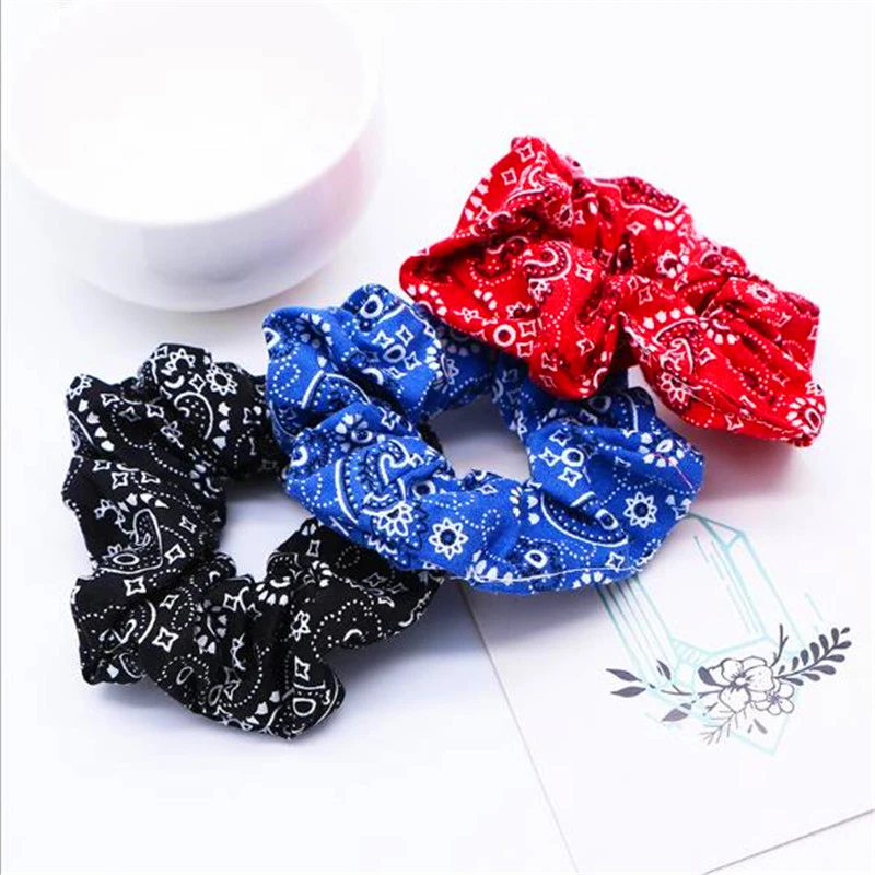 

Women Hair Band Headwear Fashion Printed Leopard Scrunchie Elastic Hair Rope Ties Striped Ring Floral Pontyail Holder Accessory