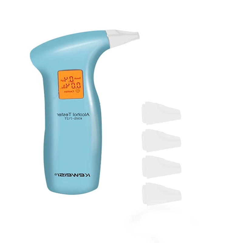 Цифровой алкотестер с ЖК дисплеем 5 мундштуками полицейский детектор дыхания