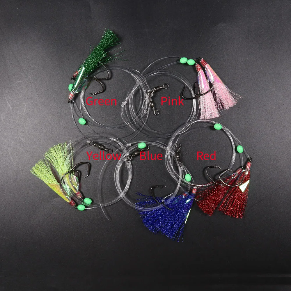 ICERIO 5 мешков вспышка Ранги Сабики с 2 крючками рыболовные снасти для морской