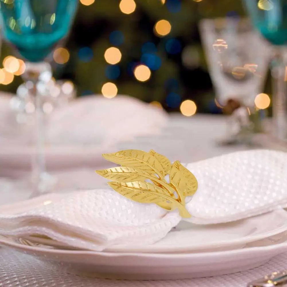 Инновационные кольца для салфеток с листьями металлические восстанавливаемые