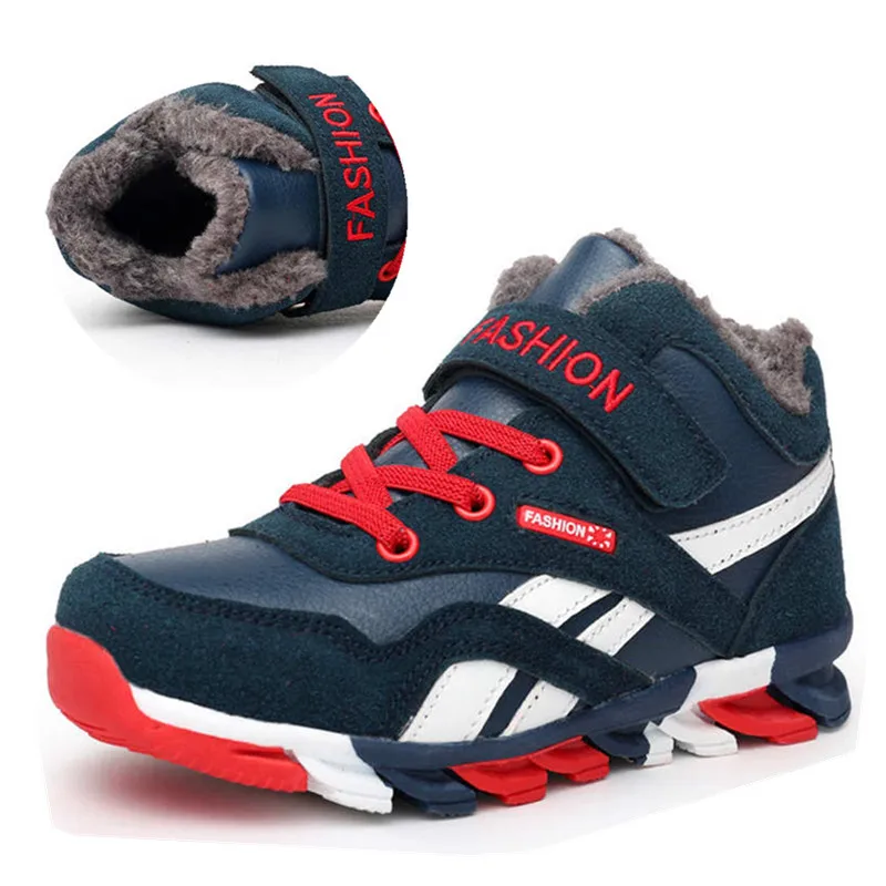 Boys Boots Winter Kids Snow Boots Sport Children Shoes for Boys Sneakers Fashion 2021 New Leather Child Shoes Size 28-39