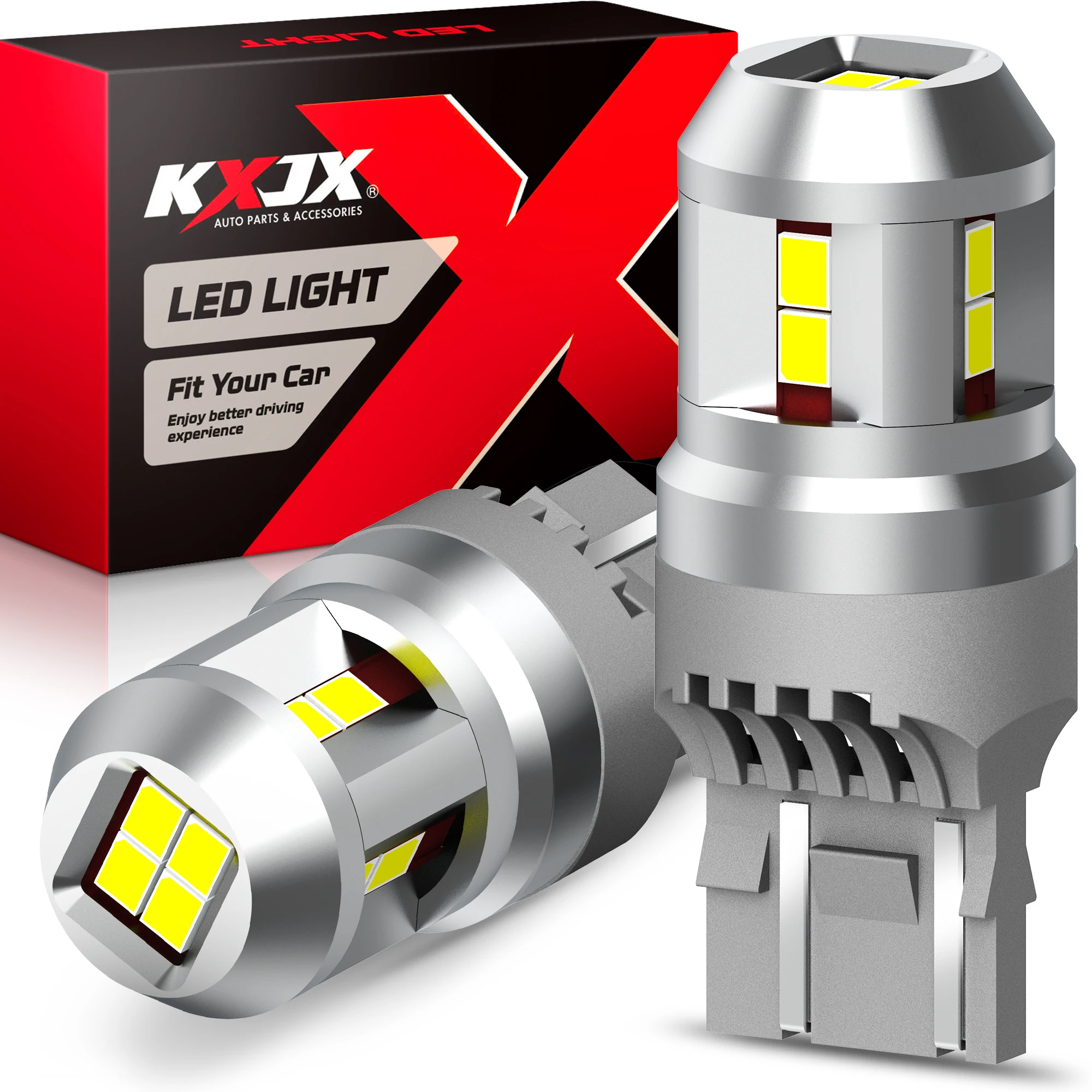 KXJX 2 шт. 7440 светодиодный лампы фары заднего хода 12V 3030SMD T20 7443 W21/5 Вт освещению