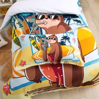 cartoon anime monkey bedding set printed pillowcase quilt cover double size home textile decoration kids room bed set