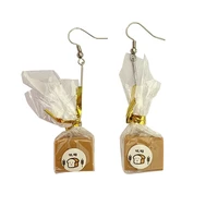 korean fashion earrings creative toast bread bag earrings personality temperament long food earrings women jewelry