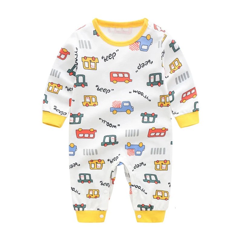 Весенне-осенние детские комбинезоны для мальчиков из 100% хлопка с длинными