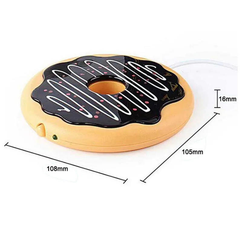 

Donut Electric Insulation Coaster Heating USB Power Mat Three Dimensional Non-Slip Tea Warmer Table Mat Kitchen Accessories