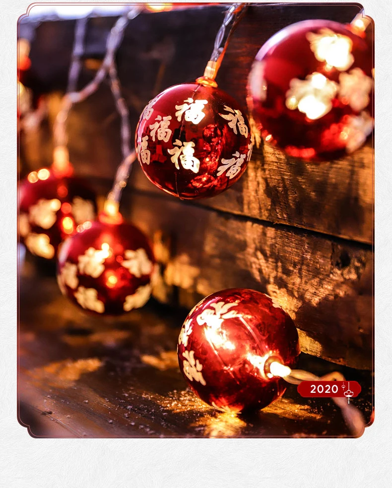 Fariry китайский красный шар фу слово батарея USB гирлянды светодиодный свет