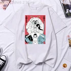 Футболка Мужскаяженская оверсайз в стиле Харадзюку, модная уличная одежда с постером аниме на тему вечности, лето 2021