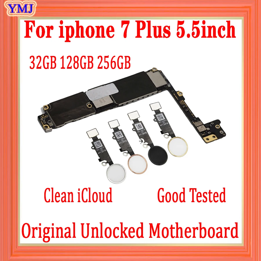 Полностью разблокированная материнская плата для iphone 7 Plus с/без Touch ID