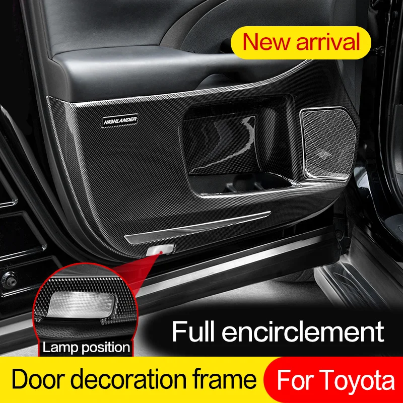 

Car Door Decoration Frame Refitting Anti Kick Plate Accessories For Toyota Rav4 Camry Avalon Highlander Prado Land Cruiser 200