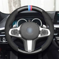 diy anti slip wear resistant steering wheel cover for bmw g30 g31 g32 g20 g21 g14 g15 g16 x3 g01 g12 car interior decoration