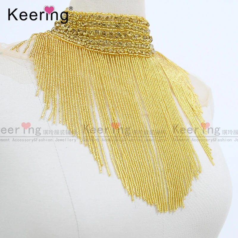 Водопад висячая аппликация лифа ювелирные изделия воротник патч для свадебного