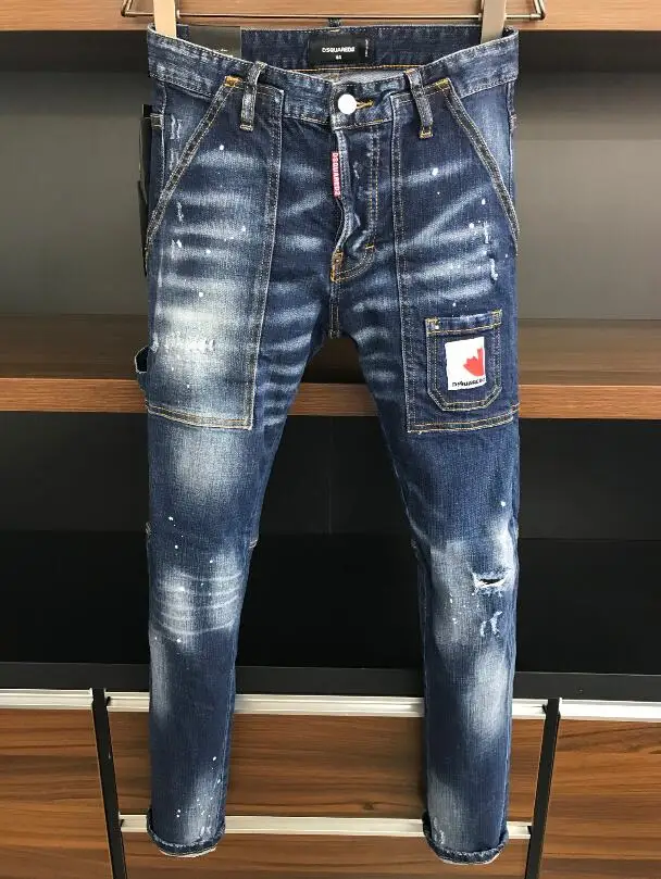 

Original 2021 NEW Authentic classic Dsquared2 Cool Guy Hole Jeans D2 Men Pants DSQ2 Embroidered Trousers 9636 clothes