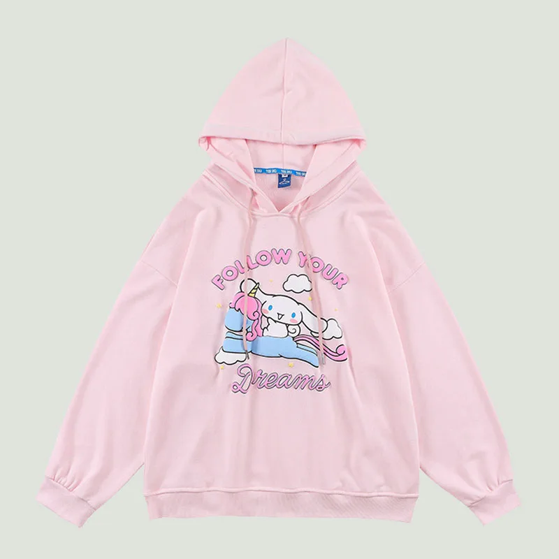 

Милый Свободный Повседневный пуловер Harajuku в стиле хип-хоп с принтом мультяшных букв, осенняя одежда для пар