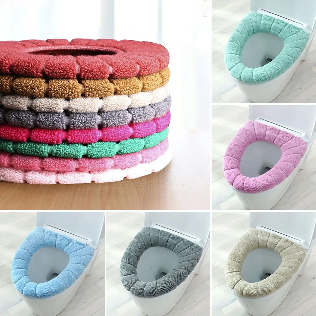 

Bathroom Warmer Toilet Washable Soft Pad Seat Closestool Cover Lid Mat Cushion Toilet Seat Pads Ice Cold Toilet Seat Covers