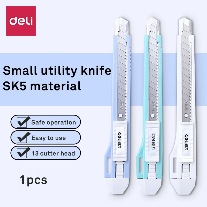 

Deli small art paper cutter knife open box knife art 13 knife head cutting tool student stationery office supplies