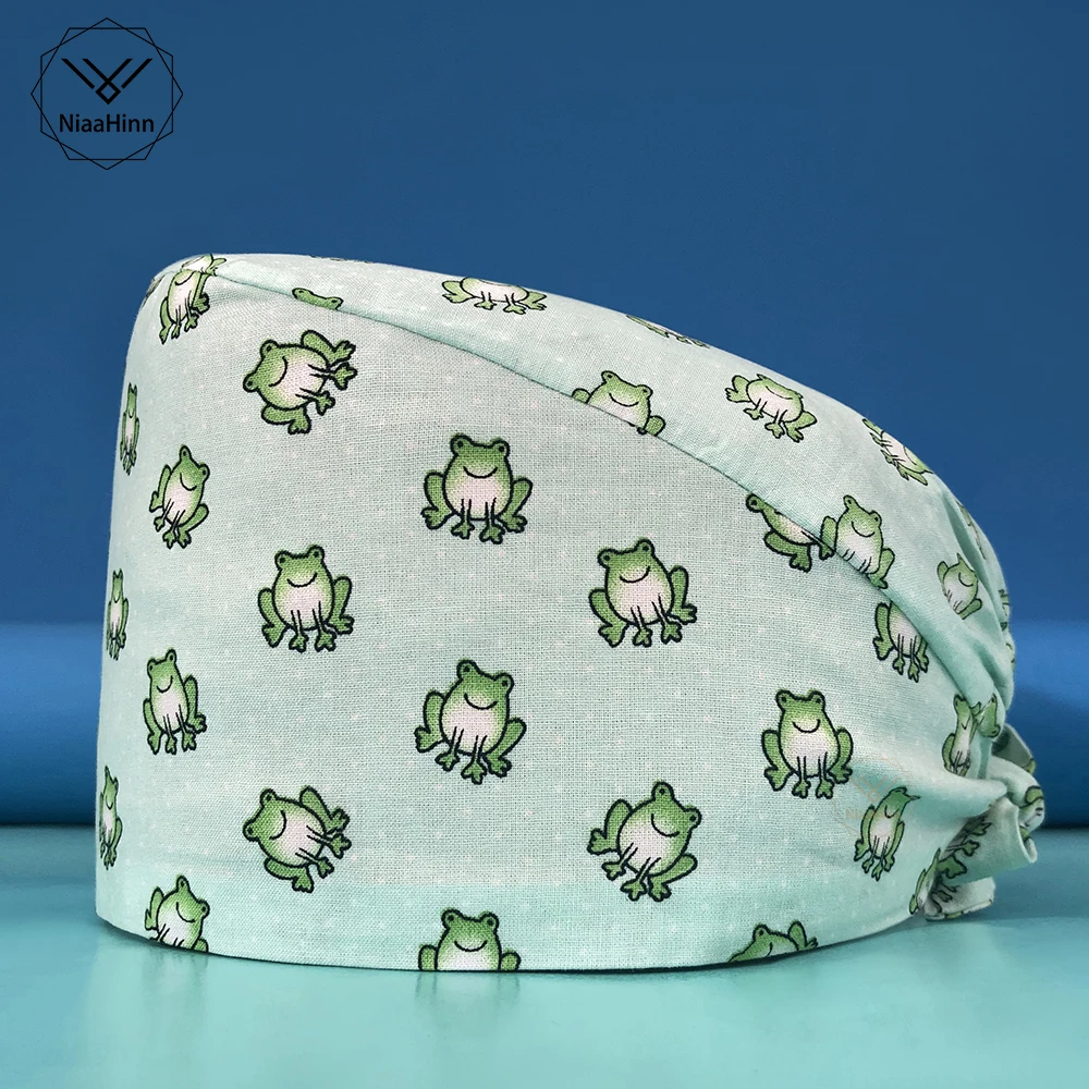 

Unisex Scrubs Work Hats Beauty Salon Work Caps Printing Pet Caring Hats Cute Scrubs Pet Hats Accessories Elastic Cotton new Caps