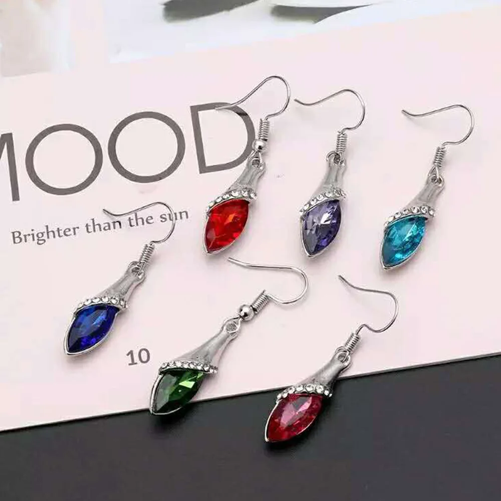 Изысканные Модные женские серьги с разноцветными кристаллами свадебные