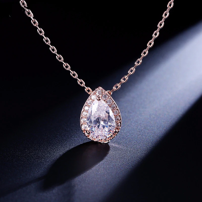 UILZ Горячая продажа Белый Цвет Груша вырезать кубический циркон мода прозрачный в