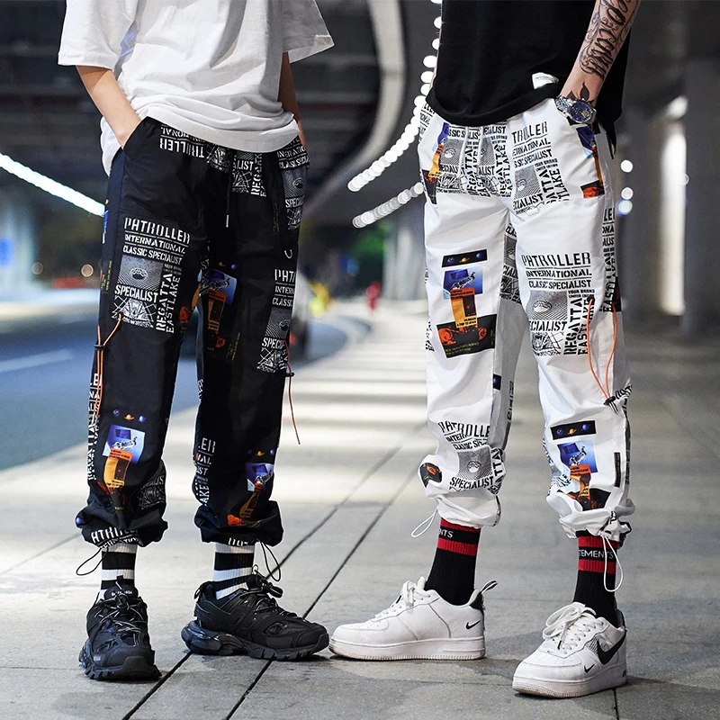 

Dropshipping Streetwear Joggers Men Hip Hop Casual Printing Mens Harem Pants Ankle Length Trousers Men Fashion Women Pants