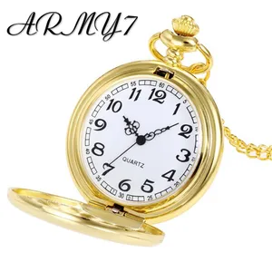 2019 золотые карманные часы, винтажные карманные часы с ручной обмоткой, лося, олень, кварцевые карманные часы, подвеска на ожерелье, подвеска на цепочке