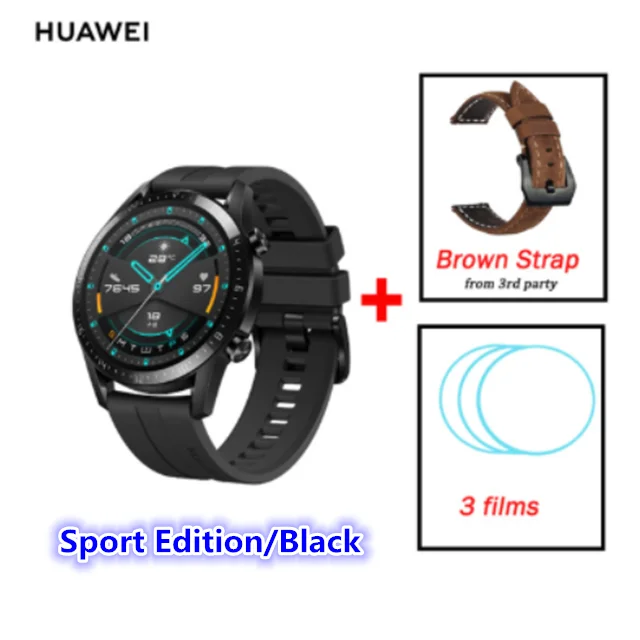 Новейшие часы huawei GT 2, умные часы с Bluetooth, умные часы 5,1, умные часы с функцией звонка и сердечного ритма - Цвет: Коричневый