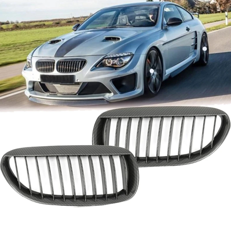 1 пара Карбон переднего бампера почек решетка гриль для BMW 2 двери E63 E64 6 серии 2003 2004