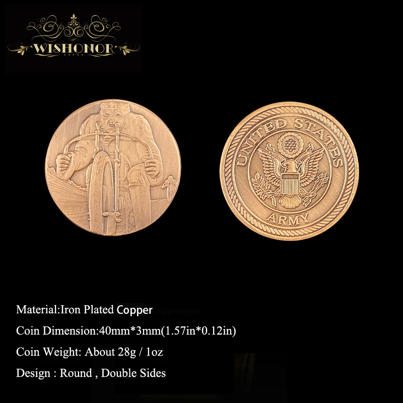 2021 рекламная продукция монета армии США военный солдат велосипед с латунным