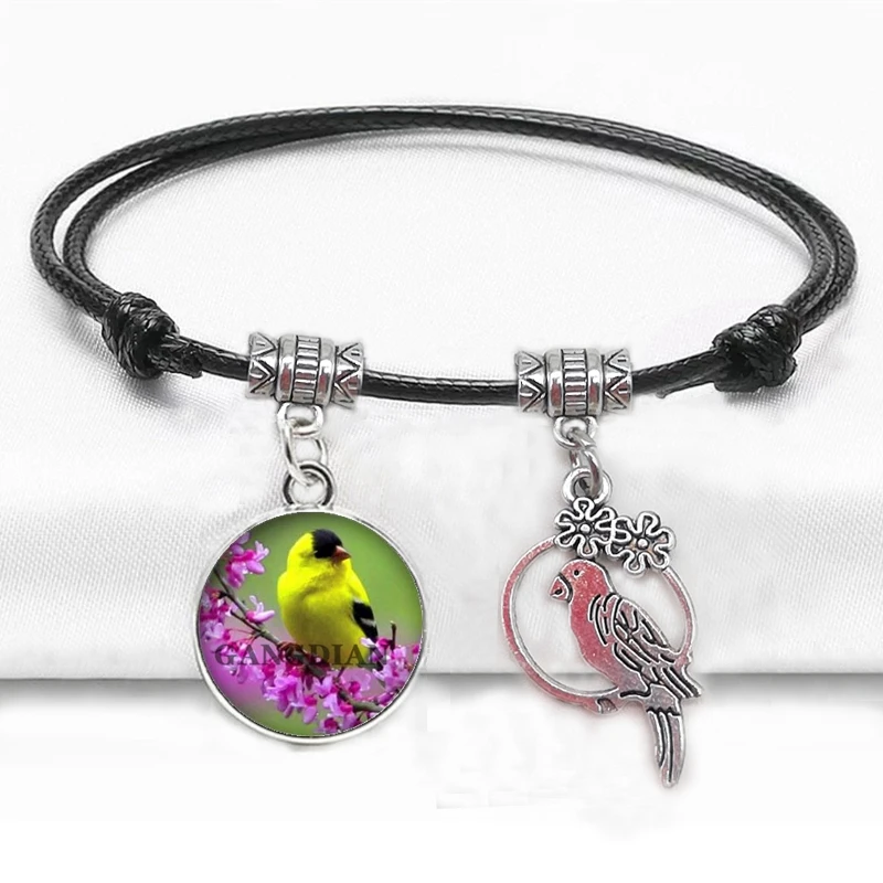 Винтажный браслет с подвеской в виде птицы античном стиле модный черный на руку