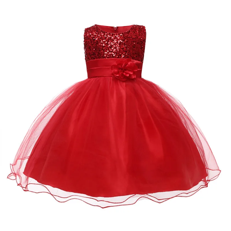 Красный Children Halloween Girl Costume Princess Dress Toddler 7 Colors Candy Wedding Dresses for Girls Flowers Kids Holiday Gift - Цвет: Красный