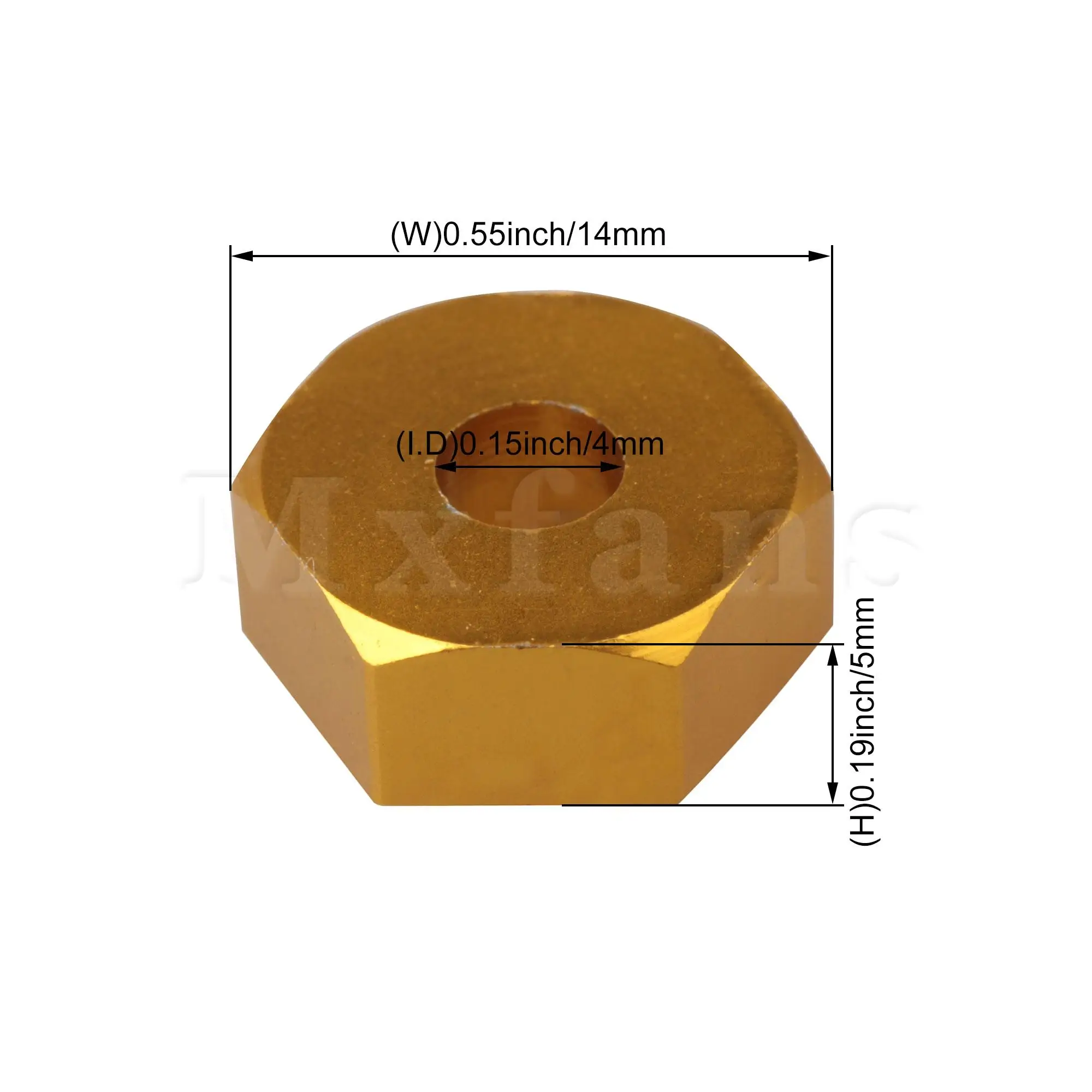 Mxfans 4 шт RC1: 10 сплав обновление желтое колесо Hex Hub для модели автомобиля 122042|wheel