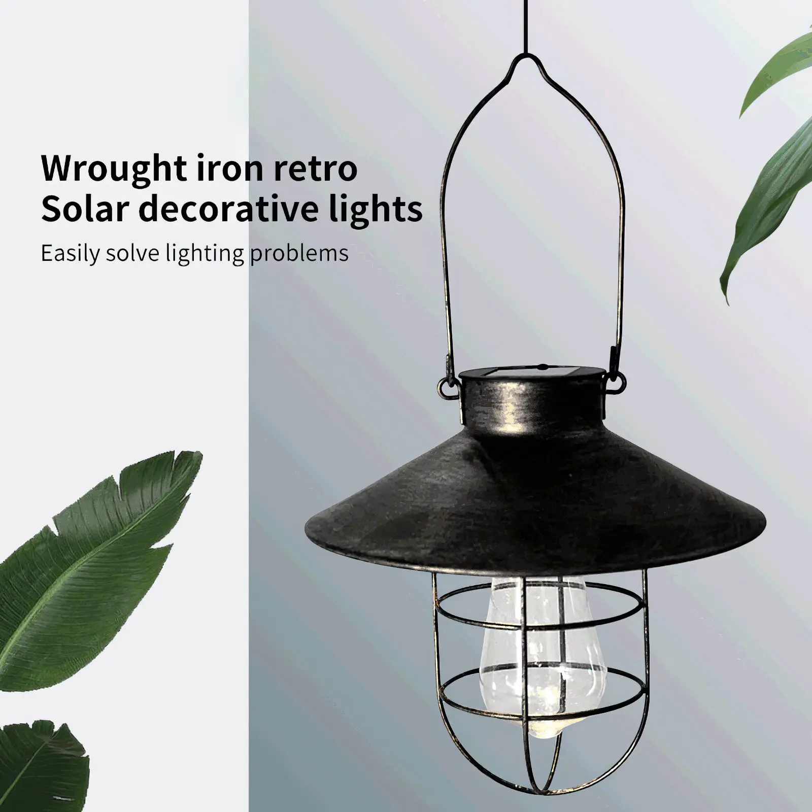 

Retro Led Solar Light For Garden Decoration Hanging Lamp Outdoor Home Pathway Bulb Light Sensor Waterproof Street Lamp