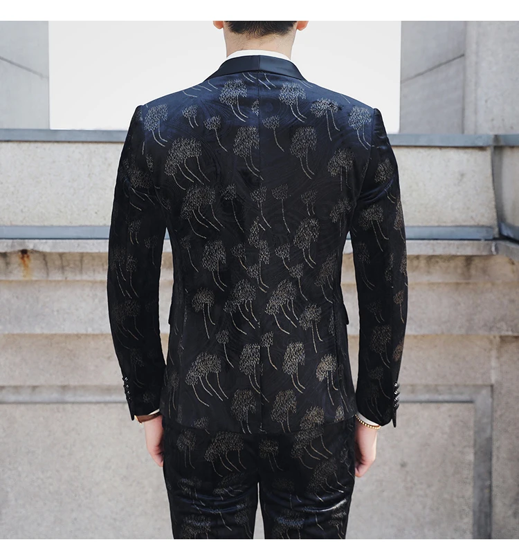 Осень, Vestito Da Sposo, костюм из 3 предметов, мужские свадебные костюмы, костюм с цветочным принтом, Homme Mariage, барочные костюмы для мужчин, 3XL