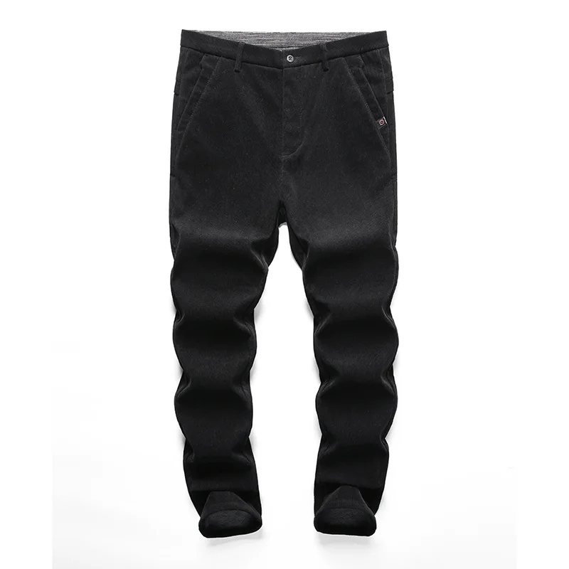 Джинсы мужские облегающие плотные теплые вельветовые брюки повседневные